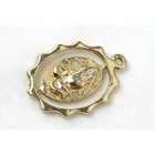 Miraculous Mary   Serenity Praying Hands Vintage Gold Tone Medal Pendant Germany