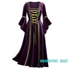 Medieval Womens Renaissance Dress Costumes Cosplay Vintage Velvet Gothic Gown