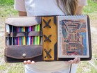 Personalized Sketchbook Cover A5 Refillable Sketchbook Artist Gift Sketch Pad
