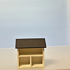 Vintage Hall   s  Miniature Wooden Dollhouse 1 12 Scale White And Black