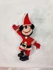 Vintage 1960 s Mickey Mouse Santa Christmas Ornament Plastic And Felt