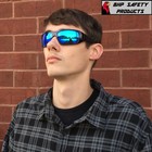Pyramex Goliath Safety Glasses Black W  Ice Blue Mirror Lens Sunglasses Sb5665d