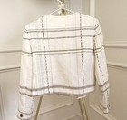 Authentic Chanel 15c White Beige Dubai Lesage Tweed  Jacket Cc Gripoix Button 38