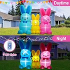  6ft Easter Inflatables Three Blue Yellow Pink Bunny Family Decoration  Easter 