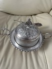 James W Tufts Quadruple Plate Victorian Butter Dish W  Lid   Knife