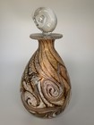 Gozo Malta 6 5  Art Glass Gold Beige Abstract Bud Vase Perfume Bottle