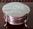 Birmingham Antique Sterling Silver Rounded Footed Jewelry Box Hallmarked 1919