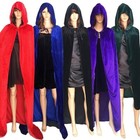 Adults Hooded Cloak Velvet Cape For Halloween Cosplay Costumes Medieval Unisex