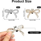 4pcs Bow Shoe Clips Crystal Rhinestone Women Heel 