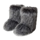 New Women s Long Fur Mid Calf Boots Winter Warm Plush Midsole Cute Snow Boots 