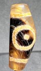     tibetan Old Agate Universe Portal Heaven   Earth Ox Horn Dzi  Bead silkworm       