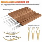 11pcs Bamboo Handle Crochet Dreadlock Hook Needle Tool Braiding Hair Making Tool