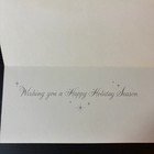 Vintage Mid-century Christmas Card Unused Red Gold Seasons Greetings Script
