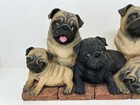Danbury Mint - Little Play Pals - Pugs Pug Dogs Figures Rare Wall Mantel Art