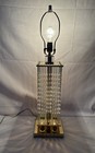 Vintage Post Modern Lightolier Gaetano Sciolari Style Glass Rod Table Lamp 3way