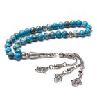 Natural Turquoise Stone Muslim Prayer Rosary 99 Beads Tasbih   misbaha  187-99
