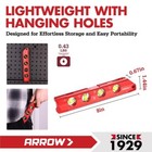 Arrow 8-inch Magnetic Torpedo Level Level Tool 0   30   45   90   Bubbles Metric Sae