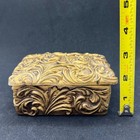 Vtg Gold Trinket Jewelry Box Made In Japan Gilt Ornate Scroll Acanthus Gesso Mcm