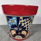 Talavera Planter 8 X 8 Inches Tall Hand Painted Mexican Art Beautifyl Colorful