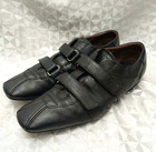 Prada Vintage Monk Strap Dress Shoes Leather Black Italy Men Size 11 Us 12 Eu 46
