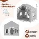 3-4 Kids Large Play Tent House W  2 Opening Doors Star Lights   Plaid Pennants