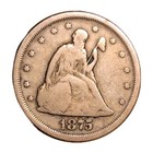 Tough 1875-s Us 20 Cent Piece  vg Nicely Circulated With Patina 90  Silver Coin 