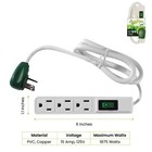 3 Outlet Power Strip Surge Protector With 2 5 Ft  Heavy Duty Cord