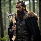 Custom Handmade Viking Axe - Carbon Steel Blade  Ash Wood Handle  Hand-forged