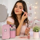 Professional Makeup Brush Set With Travel Case Soft Cosmetic Brushes