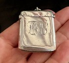 Antique Edwardian English Sterling Silver Vesta Case Match Safe Birmingham 1901