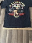 Sturgis Motorcycle Rally 69th Anniversary Black T Shirt Pin Up Graphic Men   s L