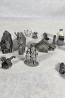 Lot Vintage Boyd Perry Rawcliffe Pewter Town village 11 Piece Plus Miniature 