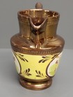 Antique Staffordshire Copper Lusterware Jug Pitcher   battledore   Shuttlecock 