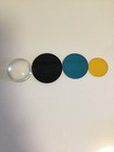 4 Ea   Round Glass  Filter  Permacolor Black blue yellow