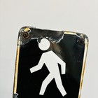 Vintage Retired Crosswalk Pedestrian Push Button Porcelain Sign Traffic Signal