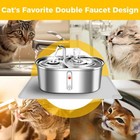Quiet Stainless Steel Cat Water Fountain 3l 101oz Dog Water Dispenser 3 Filters