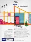 Vintage 1957 Ibm Computer Ad Home Automation Building Banking Graphic Art Design