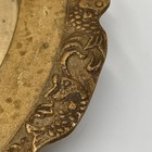 Vtg Mid Century Brass Round Serving Tray-etched Rim-made In India-11 5  Dia -euc