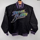 Starter Jacket Men 2xl Black Tampa Bay Devil Rays Mlb Satin Varsity Vintage 90s