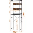 4-tier Over The Toilet Storage Freestanding Bathroom Organizer With Hooks Brown