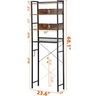 Over The Toilet Storage Shelf 4-tier Bathroom Organizer Space Saver Rack Brown