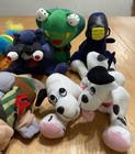 Vintage Meanies Beanie Plushes Lot Of 8 - Series 1   2 1997-1998 Idea Factory