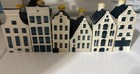 Lot Of 4 Klm Dutch Airlines Blue Delft Bols Holland Miniature House Empty