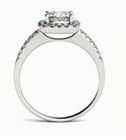 3 Ct Cushion Cut Certified Moissanite Halo Engagement Ring 14k White Gold Plated