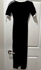 Adidas Originals Womens 3 Stripe Maxi Dress Size Xs Black V-neck 3 4 Sleeve Nwt