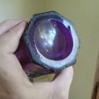 Pretty Amethyst 1860s Eight Flute Bar Decanter Ground Pontil Ring Lip Rare 