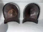 1930s Bronze Native American Indian Chief Head Bookend Set Art Deco Original