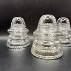 Hemingray-14 Clear Glass Insulator Lot Of 3 No Damage Made In The Usa 25-8