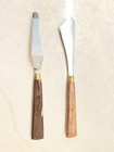Two Artists Palette Knives With Wooden Handle Made In Italy
