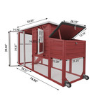 Petscosset Chicken Coop With Run  Large Hen House With Nesting Box   Tray  Red